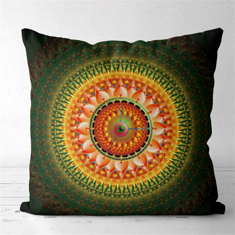 Axyaa Mysterious Pattern Flower Cushion Cover for Home Decor