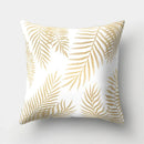 Golden Leaf Tropical Pillow Cover for Home Decor by Axyaa