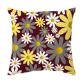Axyaa Yellow Daisy Cushion Cover Line Sun Pillow Decor