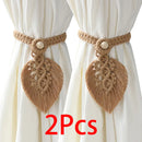 Axyaa Macrame Curtain Tiebacks with Bead, Boho Room Decor, Home Decoration Gift