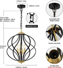 Axyaa Modern Black Twisted Iron Farmhouse Chandelier for Kitchen Island