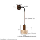 Axyaa Yellow Travertine LED Wall Lamp - Wood Nordic Vintage Light