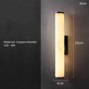 Axyaa Marble Wall Light Black Gold Copper Stone Brass Sconce for Parlor Bedroom