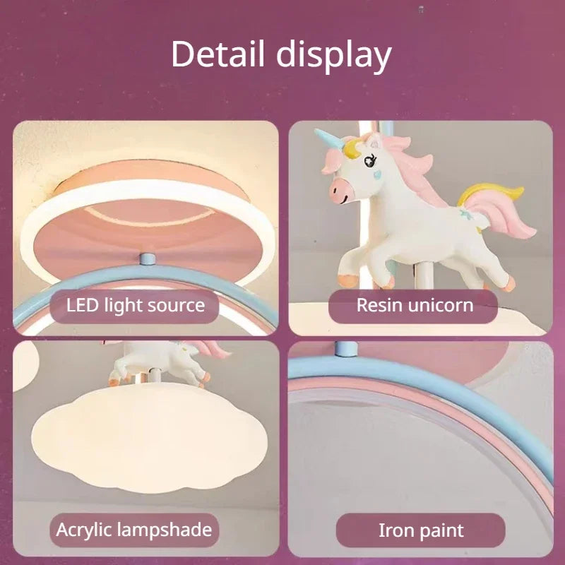 Axyaa Unicorn Cloud Light for Kids Room, Full Spectrum Eye Protection, Princess Theme