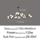 Axyaa Modern Glass Ball Molecular LED Ceiling Chandelier for Home Lighting