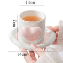 Axyaa Heart Coffee Cup & Saucer Set, Couple Mug, Camellia Tea, Breakfast Exquisite Gift