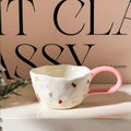 Axyaa Hand-painted Flower Ceramic Coffee Cup - Cute Style Porcelain Mug