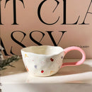 Axyaa Hand-painted Flower Ceramic Coffee Cup - Cute Style Porcelain Mug