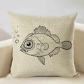 Axyaa Octopus Personality Linen Pillowcase for Marine Life Sofa Decoration