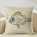 Axyaa Octopus Personality Linen Pillowcase for Marine Life Sofa Decoration