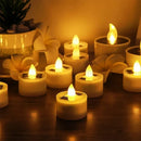 Solar Tea Light LED Candles by Axyaa - Waterproof, Rechargeable for Party Garden Decor