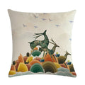 Axyaa Nordic Moose Art Linen Cushion Cover for Home Decor