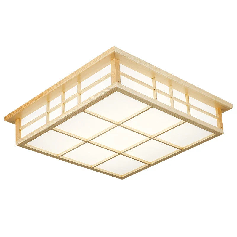 Axya Wooden LED Ceiling Light, Chinese & Japanese Style, Living Room Dining Room Decoration