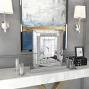 Axyaa Silver Glass Desk Clock with Crushed Diamond Edge, 30x9.6x33cm