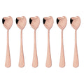 Axyaa Rose Gold Heart Shape Coffee Spoons Set Stainless Steel Kitchen Accessories