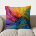 Colorful Abstract Ink-Marbled Cushion Cover for Sofa, Bedroom, Car by Axyaa