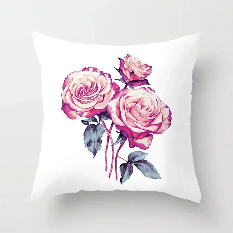 Axyaa Rose Flowers Cushion Cover 45*45cm Home Decor Sofa Car Pillow Cover