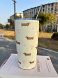 Axyaa 550ml Stainless Steel Thermal Tumbler with Straw - Kawaii Design