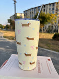 Axyaa Kawaii 550ml Stainless Steel Thermal Tumbler with Straw - Cute Insulated Cup