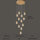 Axyaa Crystal Chandelier LED Pendant Lamp Modern Design Gold Hanging Light