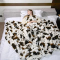 Axyaa Faux Fur Plush Blanket for Couch, Soft & Cozy Sofa Throw, Bedroom Living Room Décor