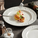 Axyaa Relief Stone Pattern Ceramic Plate for Elegant Dining