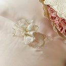 Axyaa French Style Flower Embroidered 100% Lyocell Bedding Set Pink