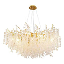 Axyaa Round Crystal Glass Chandelier Light for Dining Living Room & Bedroom Kitchen