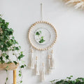 Axyaa Wooden Beads Wall Mirror Boho Nordic Home Decor for Living Room & Bedroom