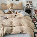 Axyaa Washed Cotton Bedding Set, Brief Style, Duvet Cover & Pillowcase, Twin-Full-Queen Sizing