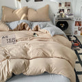 Axyaa Modern Washed Cotton Bedding Set: Duvet Cover + Pillowcase