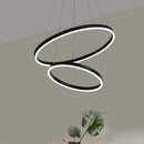 Axyaa LED Circle Pendant Lights for Living Room with Remote Control