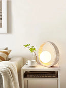 Axyaa Modern Travertine Yellow LED Table Lamp for Bedroom and Living Room Decor