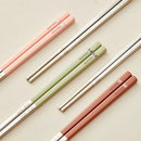 Axyaa Stainless Steel Non Slip Chopsticks - Portable & Cute Sushi Stick