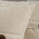 Axyaa Linen Throw Pillow Covers Triple Button Vintage Farmhouse Style