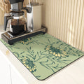 Axyaa Flowers Pattern Kitchen Absorbent Drying Mat: Stylish Table Decor & Accessory