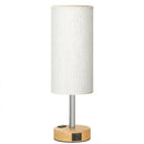 Axyaa Dimmable Cylindrical Bedside Table Lamp with USB Charging