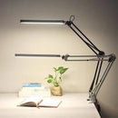 Axyaa 60CM LED Reading Table Lamp - Black L-Shaped Floor Lamp with USB Switch, Infinitely Dimmable