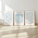Blue Abstract Sage Matisse Plant Flower Set for Axyaa - Modern Minimalist Room Aesthetic