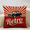 Axyaa Classic Cars Print Cushion Cover 45X45CM Pillowcase Linen Throw Pillow