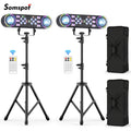 Axyaa 2PCS Bracket RGBW LED Light Stand Kit Magic Ball Beam Effect Remote Control