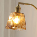 Axyaa Wood Wall Light Amber Glass Sconce E27 Gold Metal Brilliance