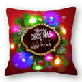 Christmas Santa LED Light Pillowcase for Home Decor, 45x45cm - Axyaa