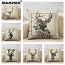 Elk Animal Cushion Cover Sofa Decor Pillow Case Linen Home Decor Axyaa