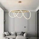 Axyaa Curve Pendant Chandelier for Dining & Living Room, LED Tube Ceiling Lamp