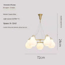 Axyaa French Glass Chandeliers Nordic LED Pendant Lights for Modern Home Decor