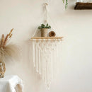 Axyaa Macrame Wood Wall Shelf: Boho Home Decor for Bedroom, Living Room, Nursery