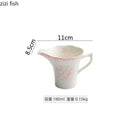 Axyaa Floral Ceramic Tableware Set - Gravy Boat, Sauce Dispenser, Coffee Cup, Milk Pot.
