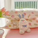 Axyaa Cartoon Floral Print Polyester Full Size Bedding Set with Soft Duvet Cover & Flat Sheet