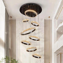 Axyaa Crystal Chandelier Stair Pendant Lamp Living Room Lights